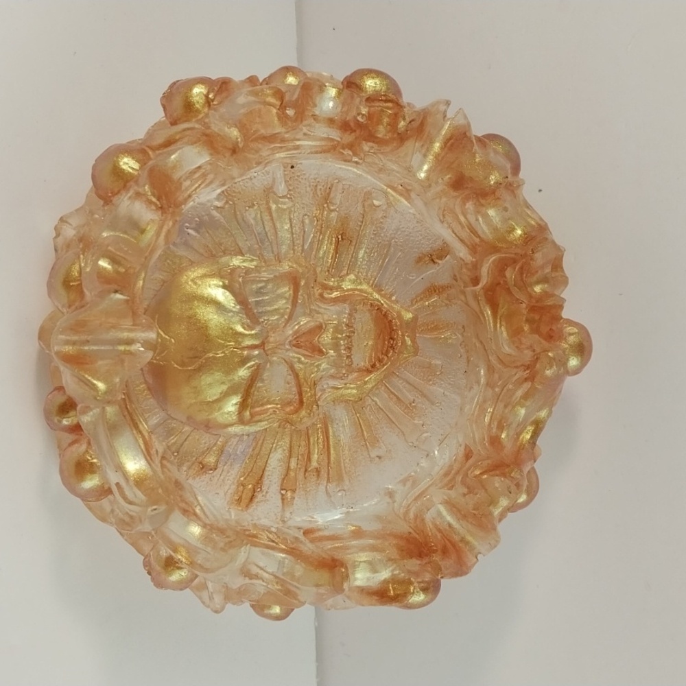 Ashtray Resin with Skull Imprint